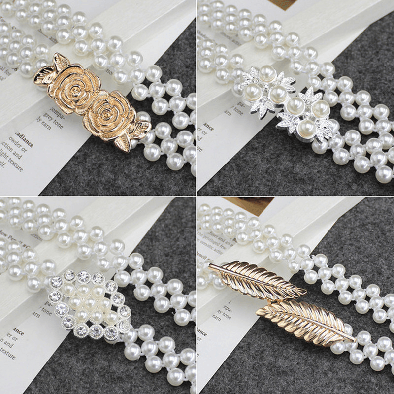 women's rhinestone pearl waist chain, view 15 - MRSLM
