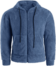 men's plush cardigan hooded jacket, view 8 - MRSLM