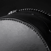 black PU leather skull top hat, view 2 - MRSLM