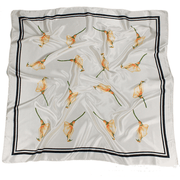 women's large floral faux silk scarf - MRSLM