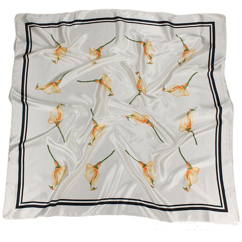 women's large floral faux silk scarf - MRSLM