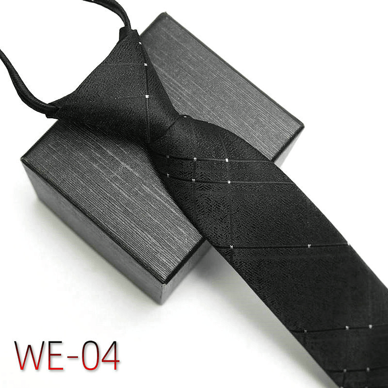 Men's striped polyester silk tie, view 4 - MRSLM