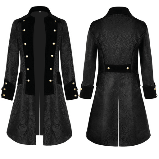Men's black jacquard retro uniform jacket - MRSLM