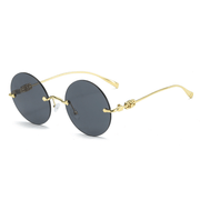round gold frame gradient sunglasses, view 8 - MRSLM
