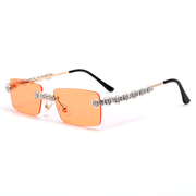 retro small square metal sunglasses, view 6 - MRSLM