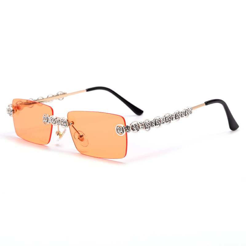 retro small square metal sunglasses, view 6 - MRSLM