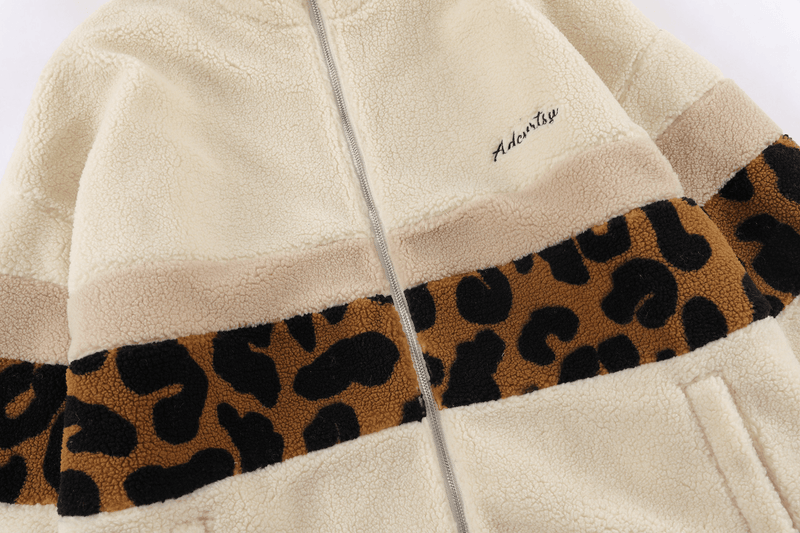 men's leopard print lamb wool coat, view 8 - MRSLM