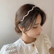retro rhinestone pearl wave hair band, view 4 - MRSLM