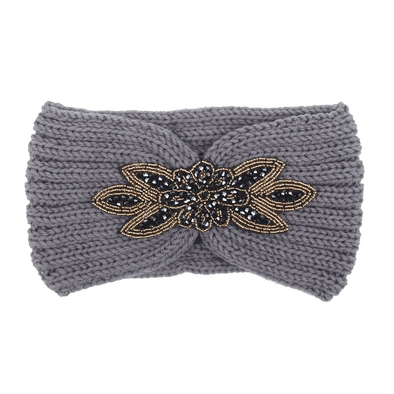knit hair band with hexagonal diamond, view 7 - MRSLM