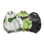 retro color block baseball jacket, view 6 - MRSLM