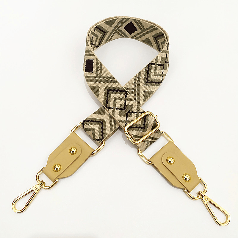 adjustable jacquard bag strap with leather - MRSLM