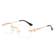 Frameless crystal cut square sunglasses, view 9 - MRSLM