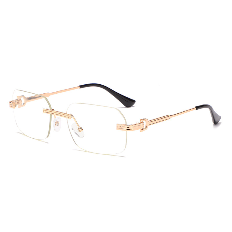 Frameless crystal cut square sunglasses, view 9 - MRSLM