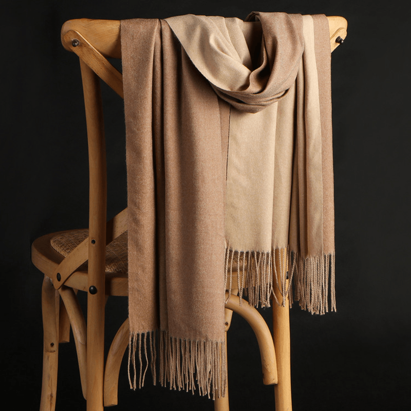 women's double-sided tassel scarf, view 6 - MRSLM