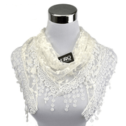 small floral velvet triangle scarf, view 5 - MRSLM