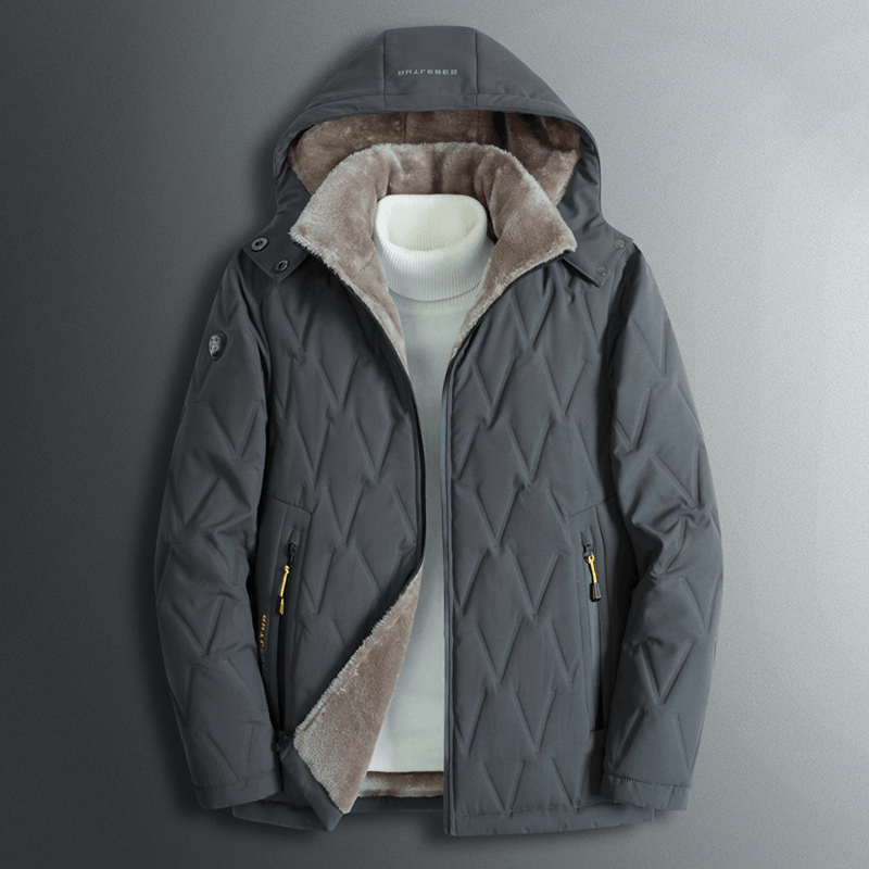 men's stand collar padded jacket, view 4 - MRSLM