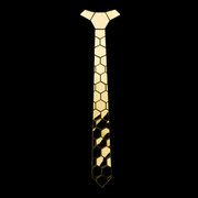 gold geometric plaid tie, view 2 - MRSLM