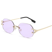 oval frameless trimmed unisex sunglasses, view 3 - MRSLM