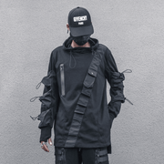 men's drawstring hooded tactical sweater, view 3 - MRSLM