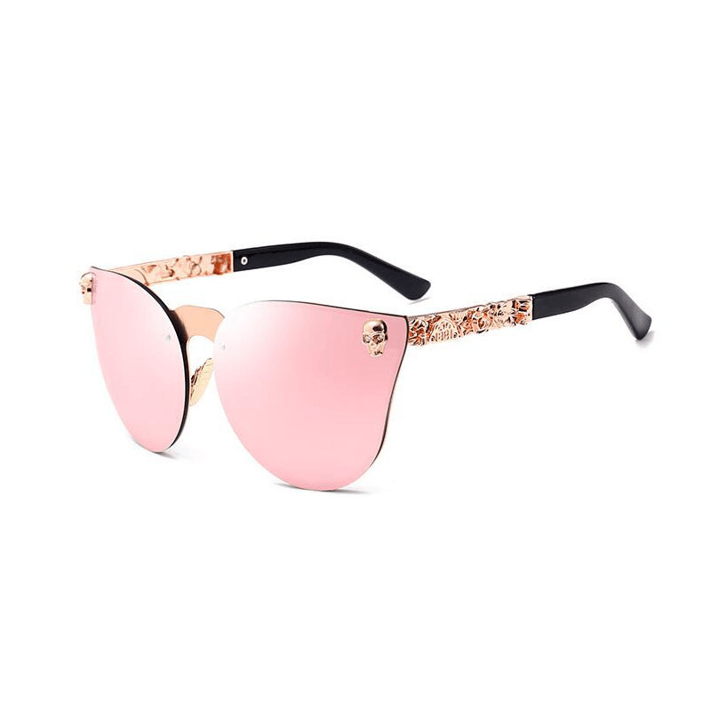 Gothic skull head decorated sunglasses, view 4 - MRSLM