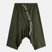 Men's army green cotton shorts, view 4 - MRSLM