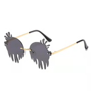 round gold frame colored lens sunglasses - MRSLM
