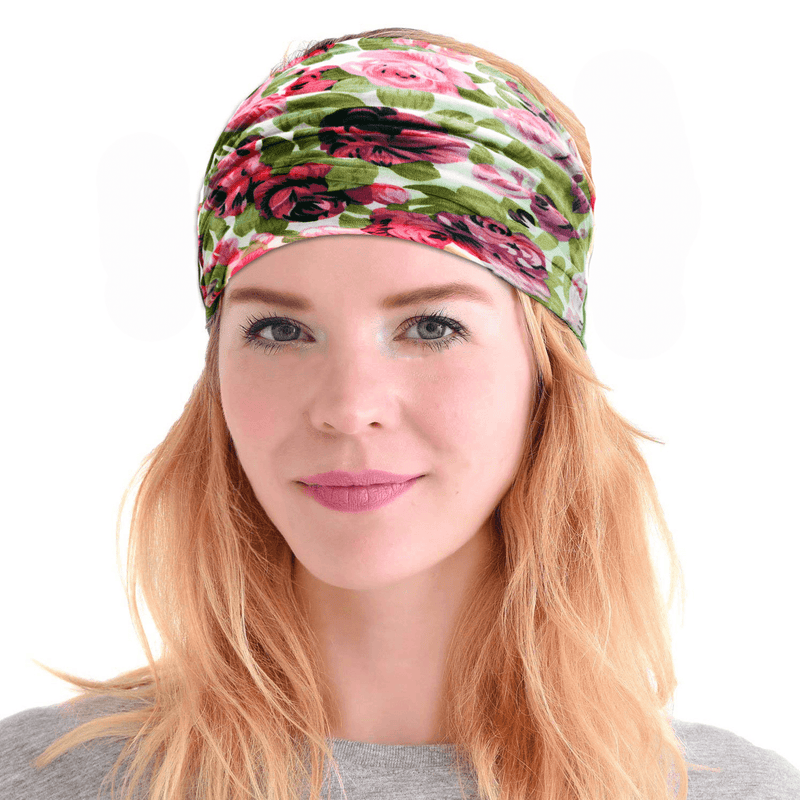 bohemian print wide elastic headband, view 6 - MRSLM