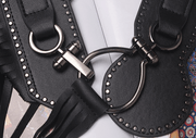 Wide black tassel fringe belt, view 3 - MRSLM