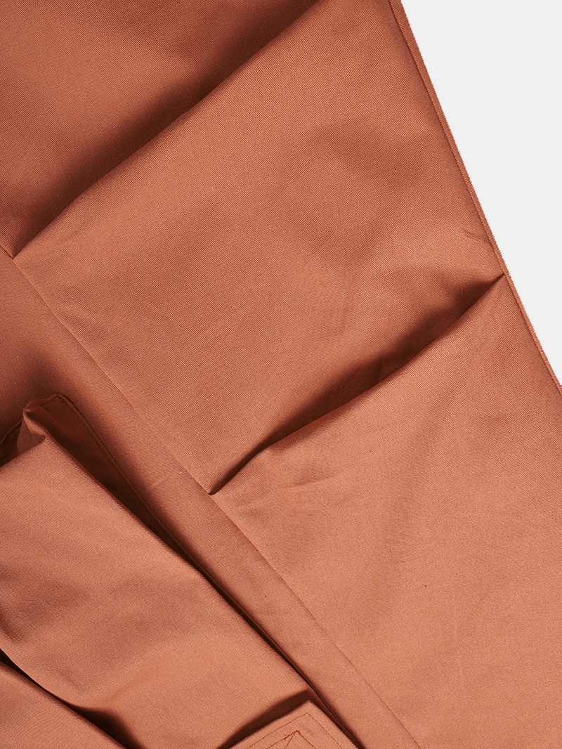 Mens Utility Solid Color 100% Cotton Loose Cargo Pants - MRSLM