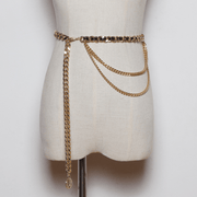 women's braided metal waist chain, view 5 - MRSLM