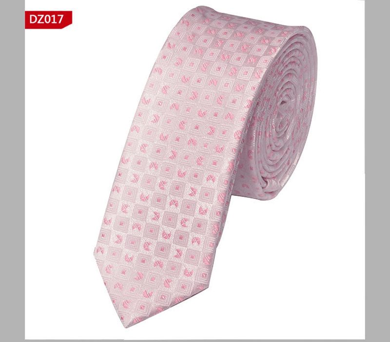 narrow striped jacquard tie, view 4 - MRSLM