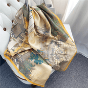 women's large square silk scarf, view 4 - MRSLM