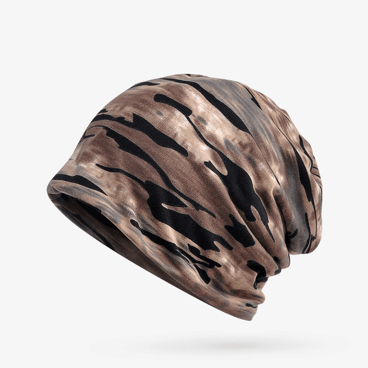 Unisex Camouflage Beanies Hats for Men and Women Flexible Turban Hats Ring Scarf Hip Hop Skullies Beanies Hedging Cap - MRSLM