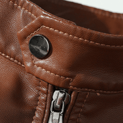 men's gradient PU leather jacket, view 5 - MRSLM