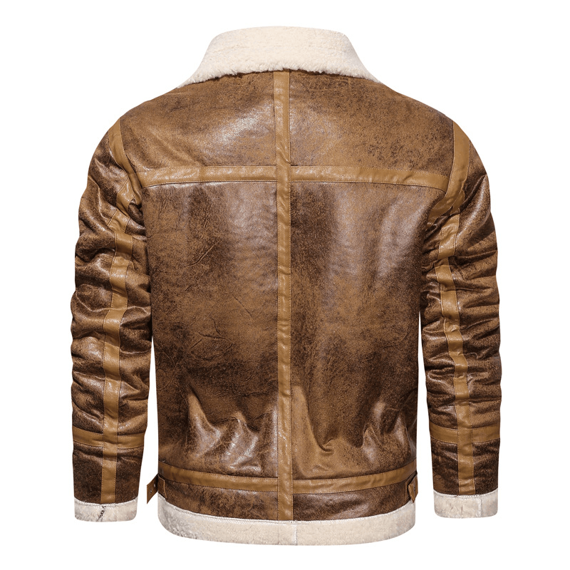 Men's lapel faux fur jacket, view 5 - MRSLM