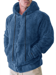 men's plush cardigan hooded jacket, view 5 - MRSLM