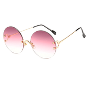 women's retro round metal gradient sunglasses, view 3 - MRSLM
