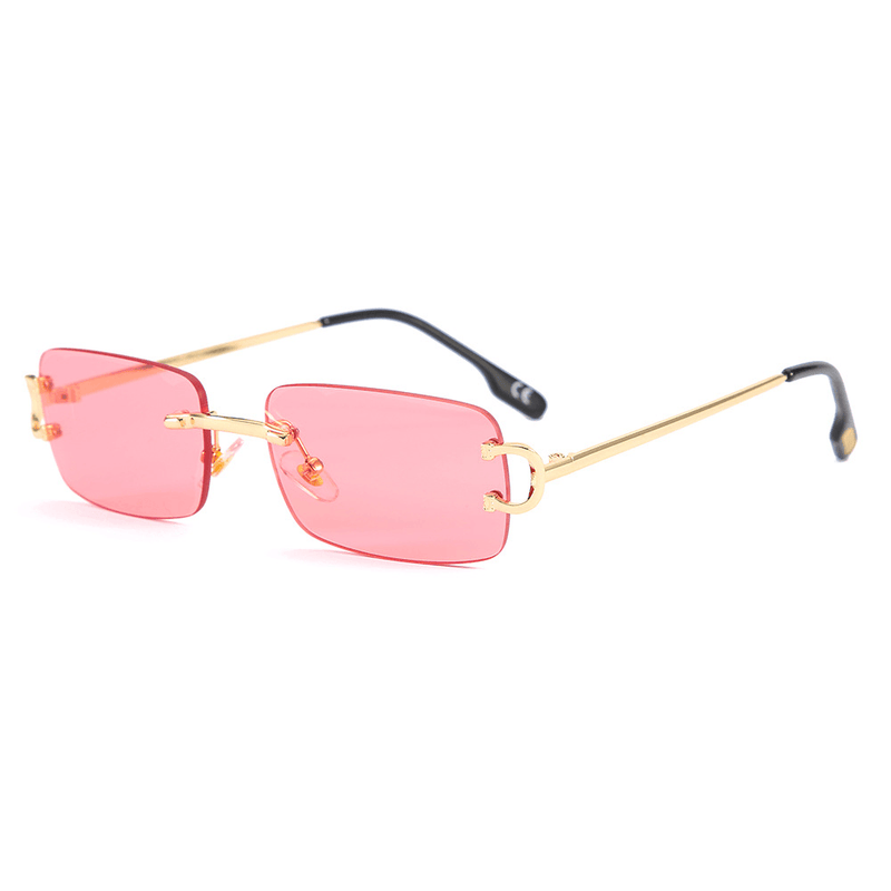square rimless cut-edge UV400 sunglasses, view 5 - MRSLM