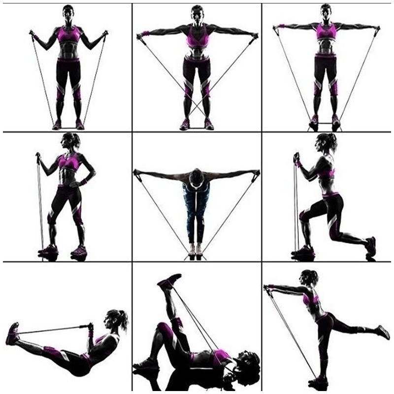 16PCS Men Home Resistance Bands Set Fitness Rubber Tubes Stretch Training Yoga Elastic Pull Rope - MRSLM