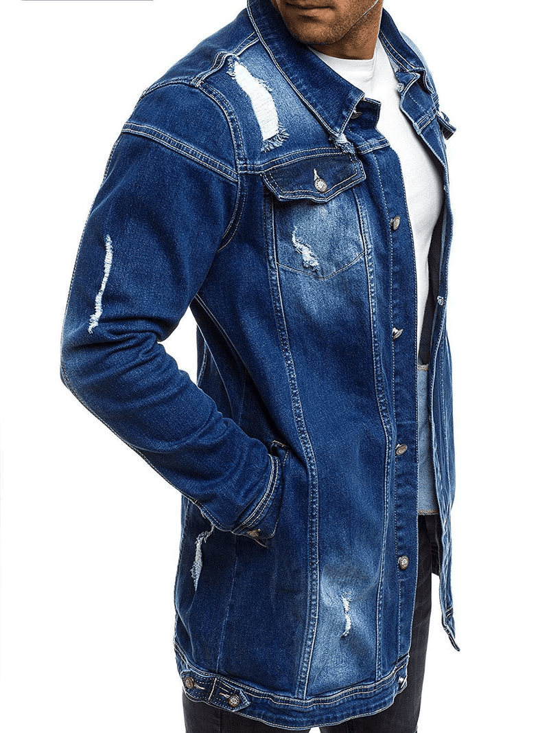 men's ripped denim jacket, view 7 - MRSLM