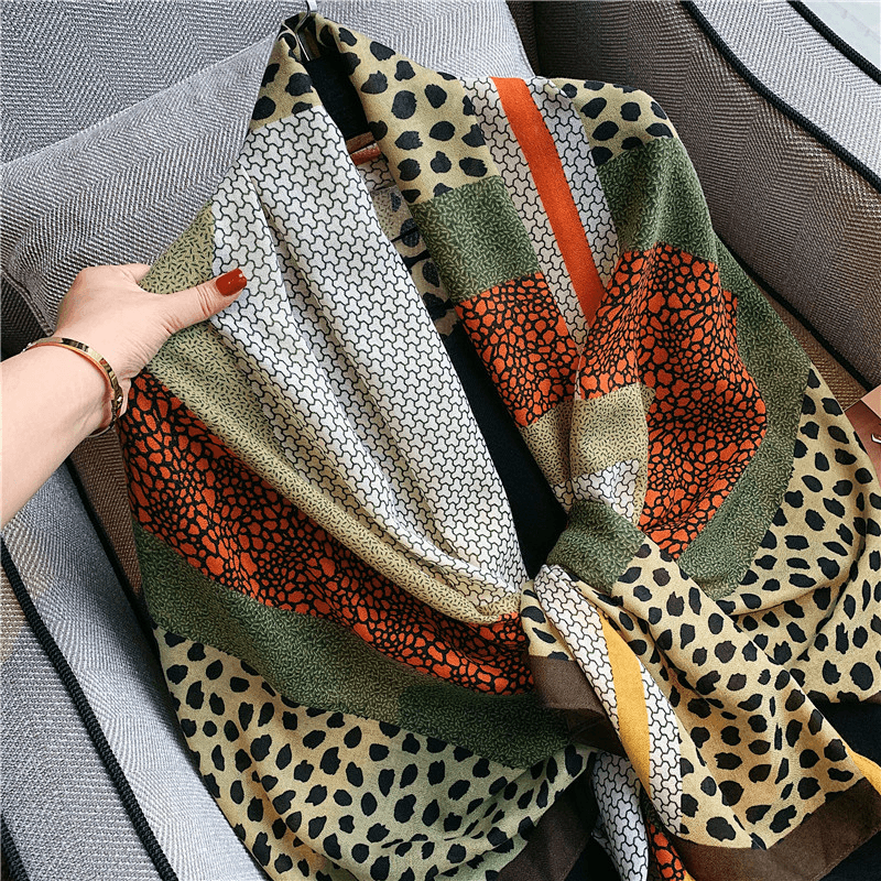 leopard print double-sided scarf - MRSLM