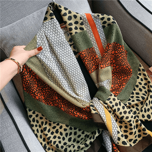 leopard print double-sided scarf - MRSLM