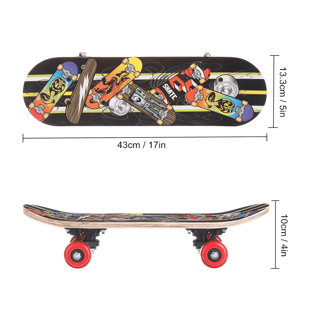 17Inch 7-Layer Children Skateboard Chinese Maple Decoration Boards Light Wooden Double Rocker Skatebooards - MRSLM