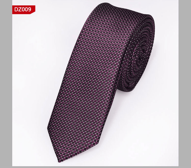 narrow striped jacquard tie, view 25 - MRSLM