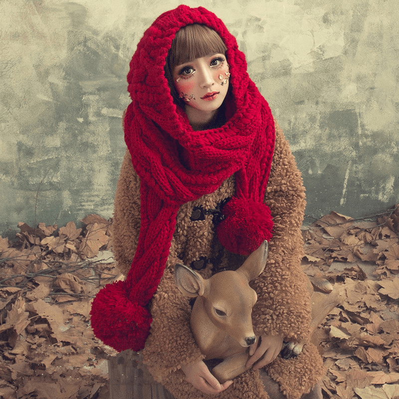 knitting bib hat scarf for women - MRSLM