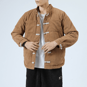 men's casual cotton buckle top coat, view 4 - MRSLM
