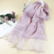 elegant pearl silk scarf shawl, view 11 - MRSLM