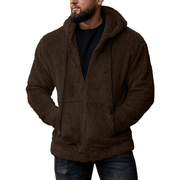 men's plush cardigan hooded jacket, view 3 - MRSLM