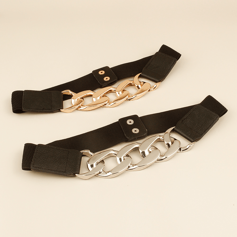 Women's gold silver waist belt, view 4 - MRSLM