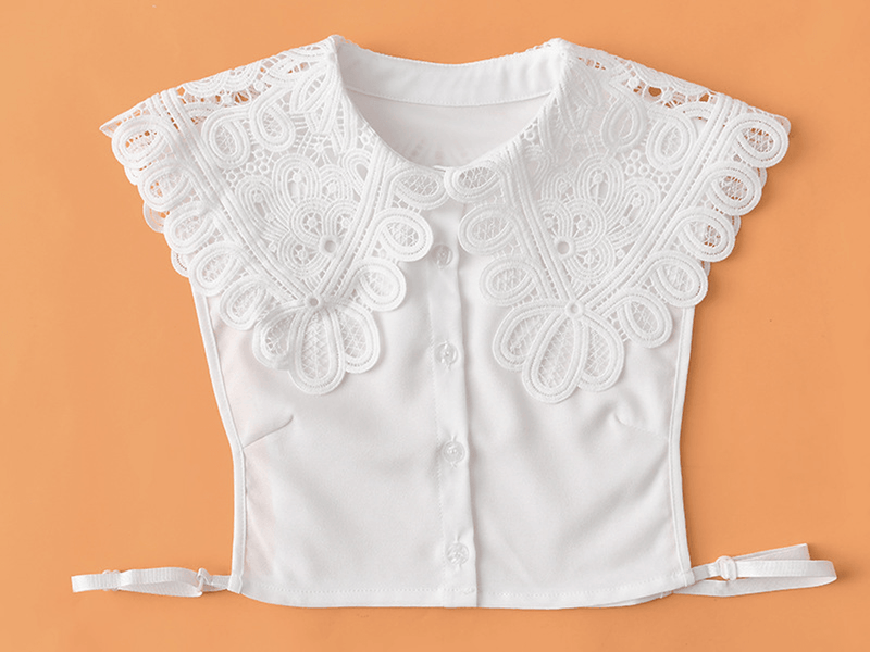 chiffon flower fake collar for sweaters, view 2 - MRSLM